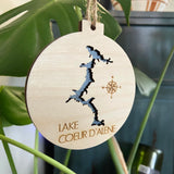 3-D Hayden Lake Engraved Christmas Ornament