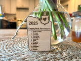 Annual Family Adventures Christmas Personalized Wood Christmas Ornament