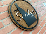 Idaho 3-D Family Name Sign 12"- 36" Round
