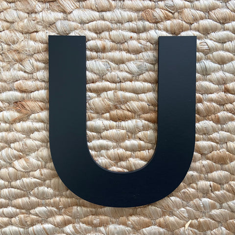 U - 7” Letter Painted Black Alphabet Letters