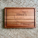 12x18” Thick Cherry Butcher Block with Juice Groove Personalized Engraved Cutting Board