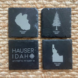 Set of 4 Post Falls, Idaho Slate Coasters