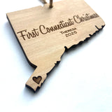 Connecticut Wood Christmas Ornament - First Connecticut Christmas