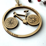 Mountain Bike Personalized Wood Christmas Ornament