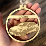 Civic Hatchback Car Engraved Wood Christmas Ornament