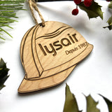 Hardhat "Your Logo Here" Engraved Wood Christmas Ornament
