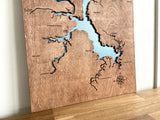 Dog River, Alabama Custom Engraved 3-D Wood Map Wall Hanging