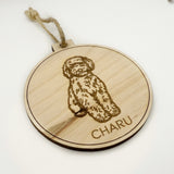 Labradoodle Dog Wood Christmas Ornament