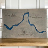 Long Lake, Washington - Custom Engraved 3-D Wood Map Wall Hanging