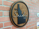 Idaho 3-D Family Name Sign 12"- 36" Round
