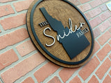 Idaho 3-D Family Name Sign 12"- 36" Round