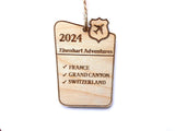 Annual Family Adventures Christmas Personalized Wood Christmas Ornament