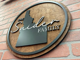 Idaho 3-D Family Name Sign 12"- 36" Round