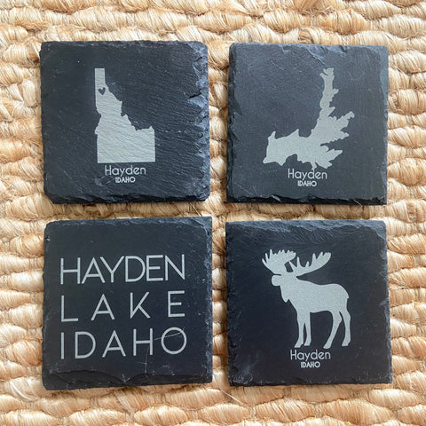 Set of 4 Hayden, Idaho Slate Coasters