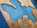Newman Lake, Washington - Custom Engraved 3-D Wood Map Wall Hanging
