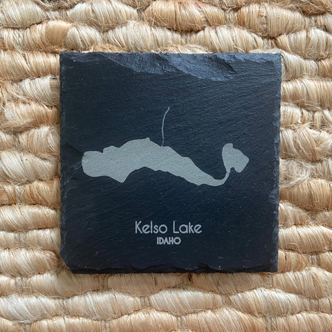 Kelso Lake, Idaho Slate Coaster