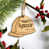 Hardhat "Your Logo Here" Engraved Wood Christmas Ornament