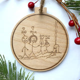 Children's Artwork and/or Handwriting Engraved Wood Christmas Ornament