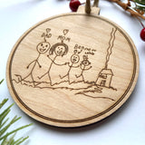 Children's Artwork and/or Handwriting Engraved Wood Christmas Ornament