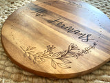 Engraved Round Charcuterie Board