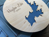 Round Lake Hayden, Idaho Map Custom Engraved 3-D Wood Map Wall Hanging