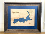 Spirit Lake with Roads, Idaho Custom Engraved 3-D Wood Map Wall Hanging