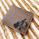 Monogrammed Wallet - Dark Brown Leatherette