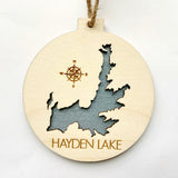 3-D Hayden Lake Engraved Christmas Ornament