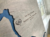 Long Lake, Washington - Custom Engraved 3-D Wood Map Wall Hanging