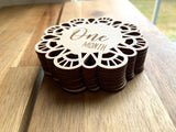 Lace Scallop | Wood l Engraved Baby Monthly Milestone Discs - Doublesided - Set of 8/16 milestones
