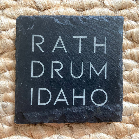 Rathdrum, Idaho Slate Coaster