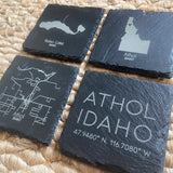 Set of 4 Athol, Idaho Slate Coasters