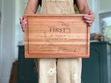 12x18” Thick Cherry Butcher Block with Juice Groove Personalized Engraved Cutting Board