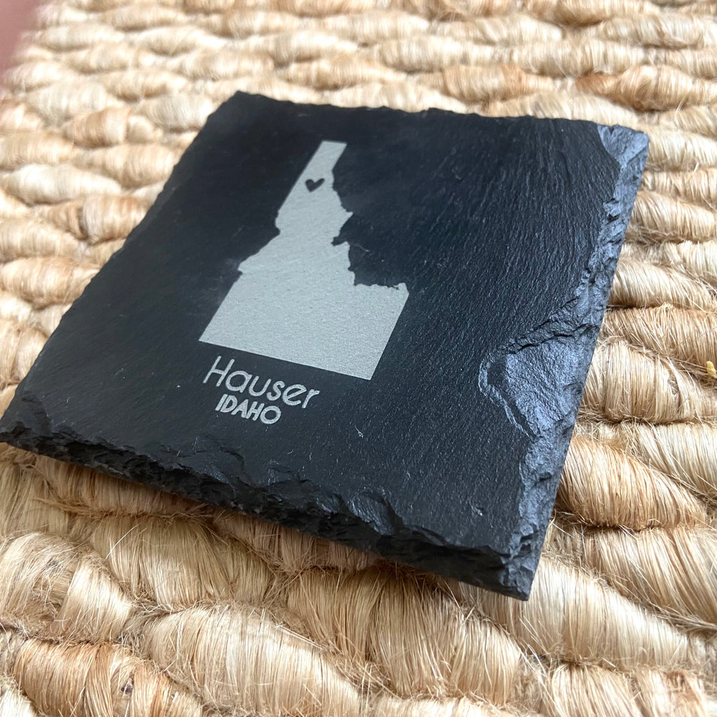 Hauser, Idaho Slate Coaster – North Idaho Made