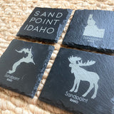 Set of 4 Sandpoint, Idaho Slate Coasters