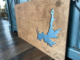 Rathdrum and Hayden Lake, Idaho Custom Engraved 3-D Wood Map Wall Hanging