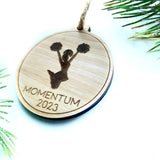 Cheerleader Ornament - Cheer Dancer Cheer Team Poms Engraved Wood Christmas Ornament