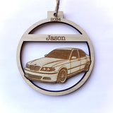 E46 330i Car Engraved Wood Christmas Ornament