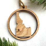 Idaho Round Circle Wood Christmas Ornament - Boise 2023