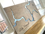 Lake Roosevelt, Washington 3D lake and river engraved wood map