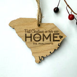 South Carolina Wood Christmas Ornament