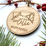 Dog Memorial -  Halo Ears Wood Christmas Ornament