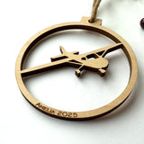 Plane Pilot License Personalized Wood Christmas Ornament