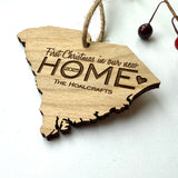 South Carolina Wood Christmas Ornament