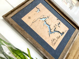 In stock/RTS - 21x27” Framed Lake Coeur d’Alene Lake Map