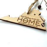 Virginia Wood Christmas Ornament - First Christmas in our new HOME