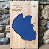 Hauser Lake, Idaho - Custom Engraved 3-D Wood Map Wall Hanging
