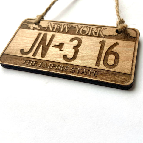 New York License Plate Mini Ornament