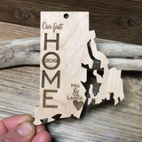 Our First Home - Rhode Island - Personalized Engraved Birch Wood - Made in USA