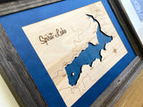 Spirit Lake with Roads, Idaho Custom Engraved 3-D Wood Map Wall Hanging